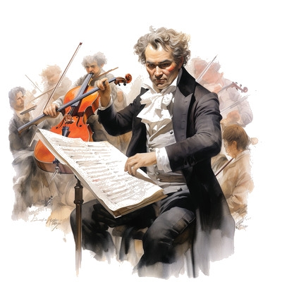 Beethoven conducting a symphony