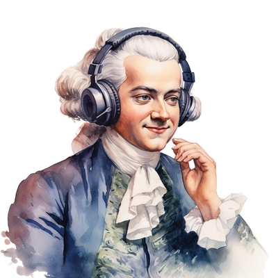Mozart presenting a listen guide for his Le Nozze di Figaro's Contessa, perdono