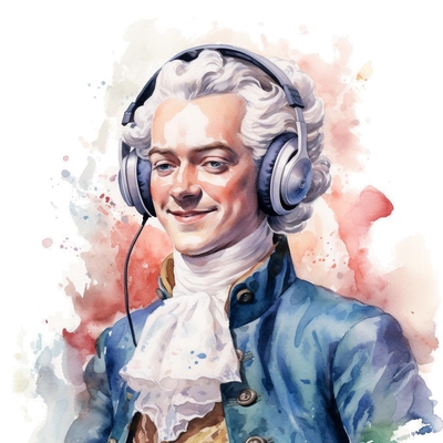 Mozart presenting the backstory of his Le Nozze di Figaro