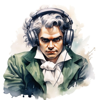 Beethoven presenting a listen guide for his Symphony No 5's IV. Allegro