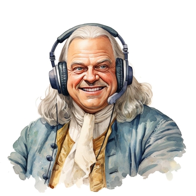 Bach presenting a listen guide for his Goldberg Variations's Variation 30 (Quodlibet)