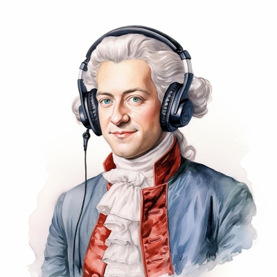 Mozart presenting a listen guide for his Eine kleine Nachtmusik's I. Allegro
