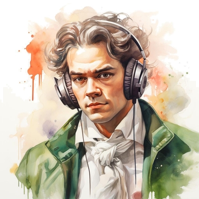 Beethoven presenting a listen guide for his Moonlight Sonata's I. Adagio sostenuto
