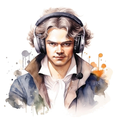 Beethoven presenting a listen guide for his Moonlight Sonata's III. Presto Agitato