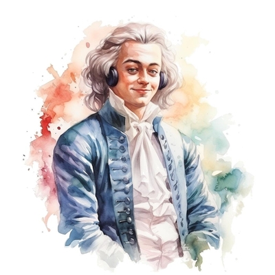 Mozart presenting a listen guide for his Piano Concerto No 21's I. Allegro maestoso