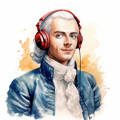 Mozart presenting a listen guide for his Eine kleine Nachtmusik's II. Romanze Andante