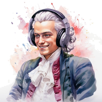 Mozart presenting the backstory of his Die Zauberflöte