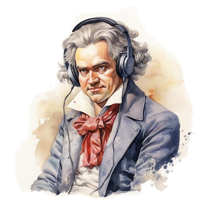 Beethoven presenting a listen guide for his Symphony No 9's IV. Presto - Allegro Assai